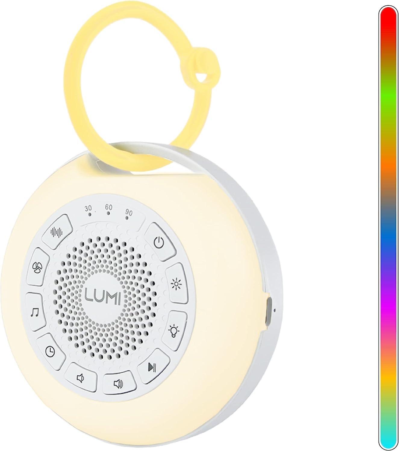White Noise Machine for Baby, Baby Sleep Sound Machine with 26 Sleep Sounds and 7 Colour Baby Night Light, White Noise Sleep Aid with Child Lock and 30, 60, 90 Minute Timer, 55 Hours Battery Life