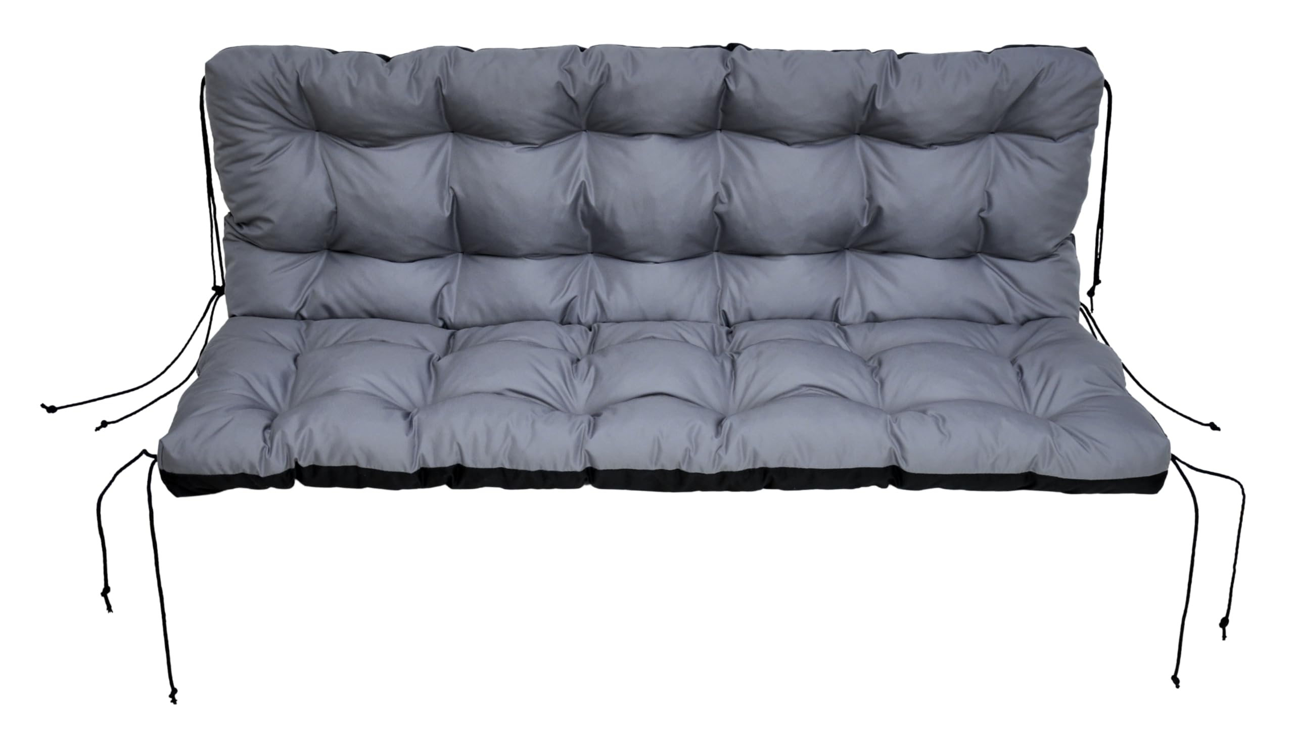 Coussin pour balancelle de Jardin, Coussin de Banc 150 cm, Coussin de Palette imperméable (Gris)