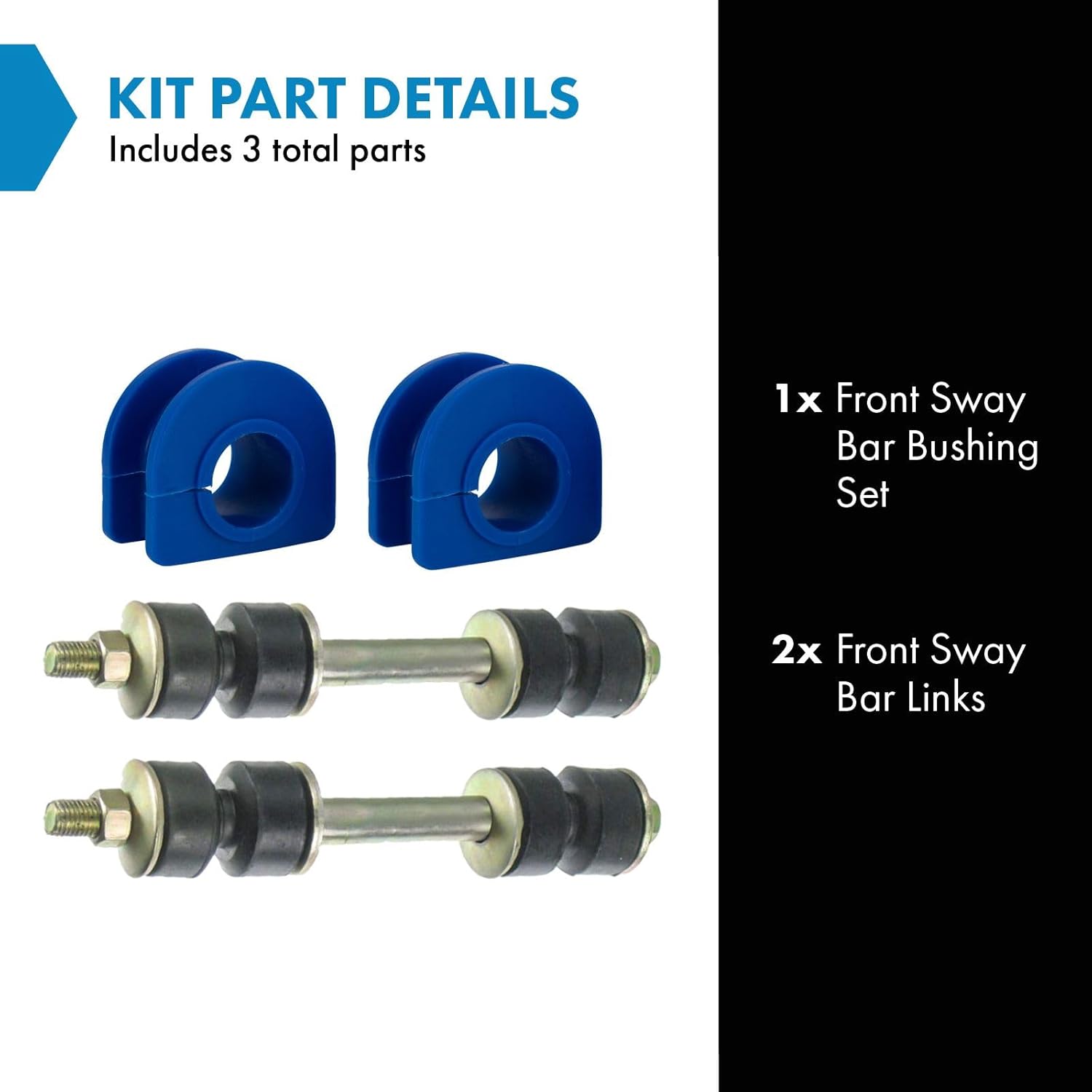 TRQ Front Suspension Kit Sway Bar Bushing Set Sway Bar Stabilizer Link Compatible with 85-05 Chevrolet GMC