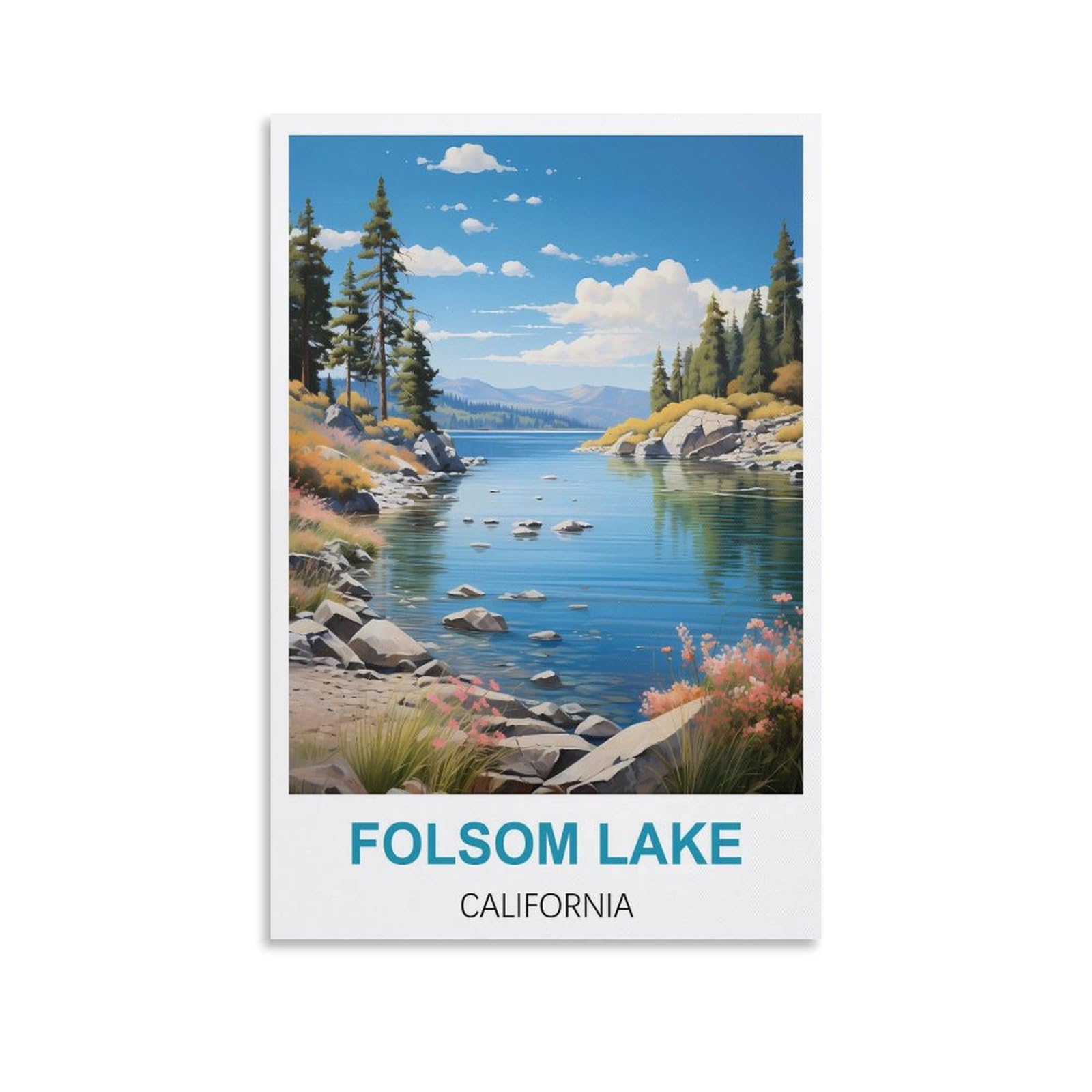 Vintage Metal Tin Wall Sign Folsom Lake California,Garden & Kitchen Poster, Inspirational Sign Home Wall Art Decor for Home Kitchen Bar Club Decoration 30x40cm