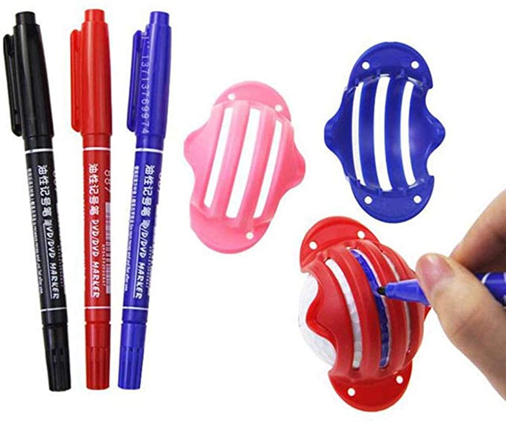 Pennarello per palline da golf, strumento per disegnare e allineare la linea, modello di allenamento con 3 penne