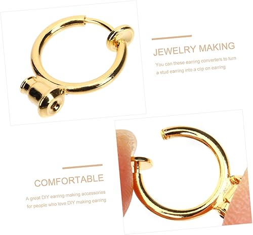 Miniatura 6 de EXCEART 32 piezas convertidor de aretes brillantes accesorios de joyería de plata para convertir aretes a clip en la parte trasera de aretes para