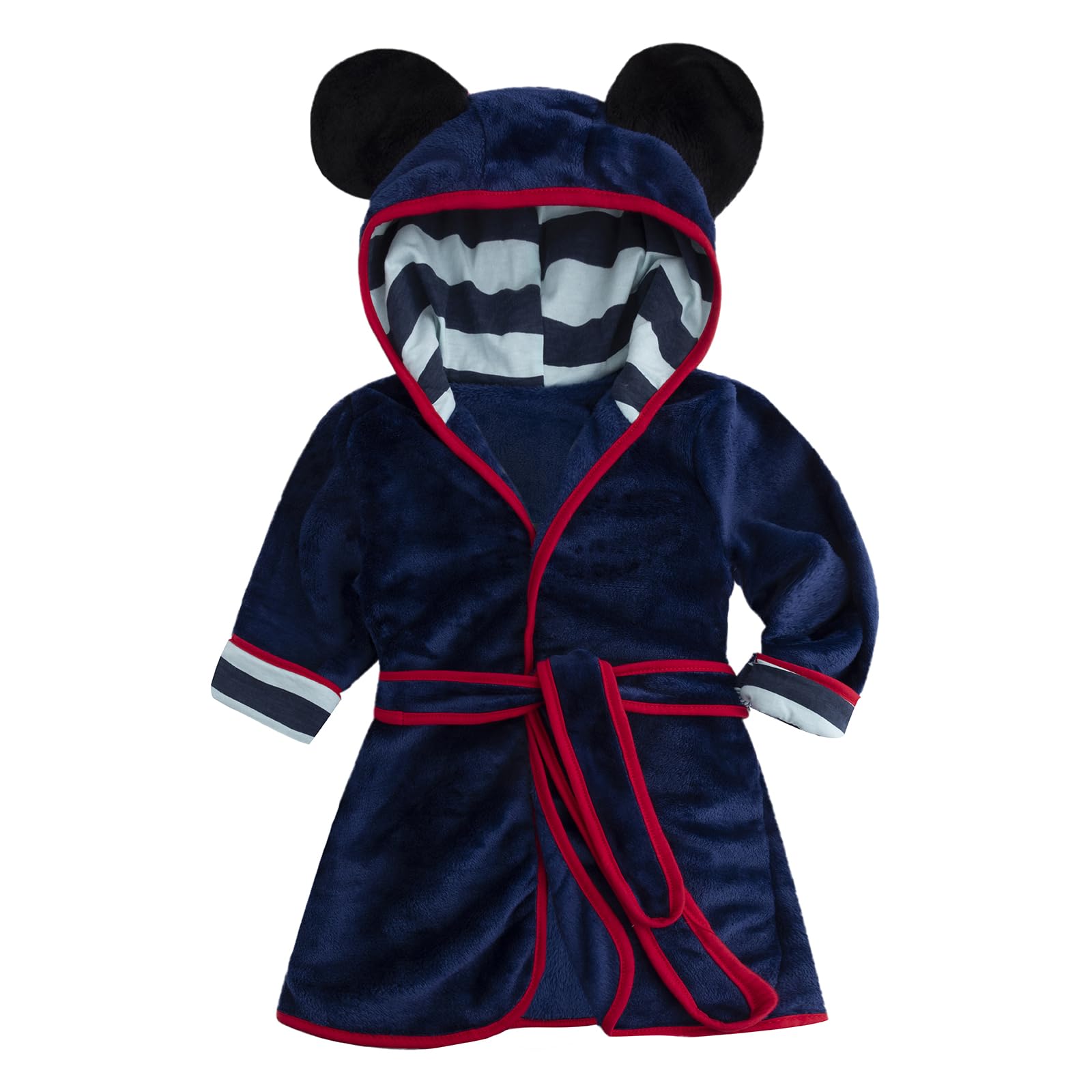 Quinfoil Little Boys Hood with Ears Robe Sleepwear Housecoat, Blue, 4T