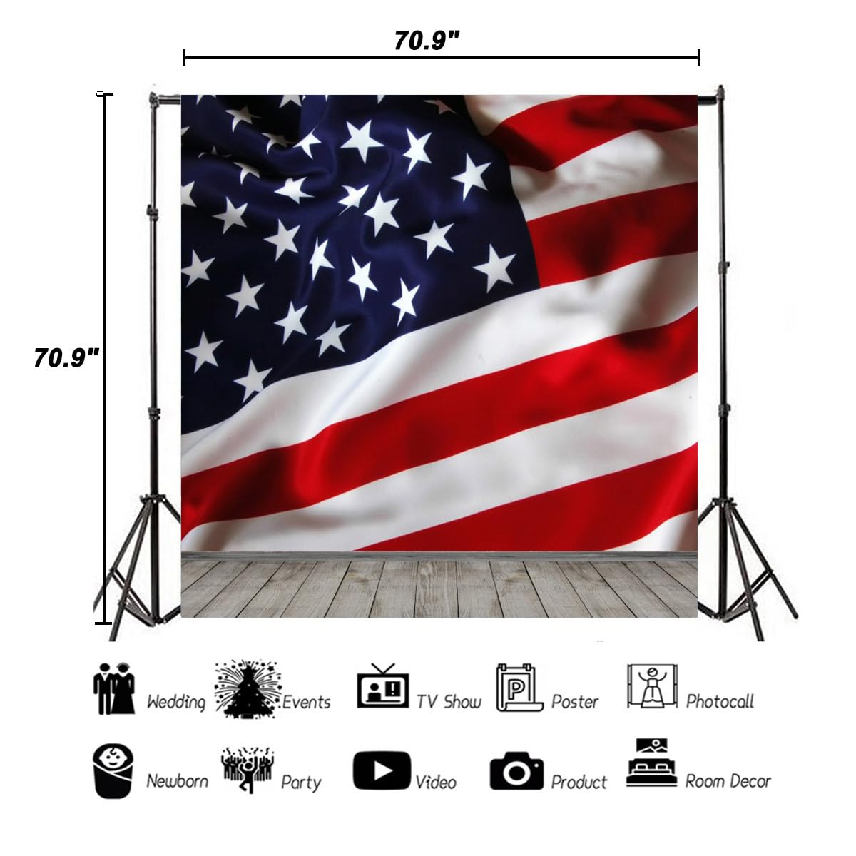 Patriotischer Fotohintergrund „We Are So Proud Of You“ – 1,2x1,8 M Vinyl Für Veteranentag & Feiern