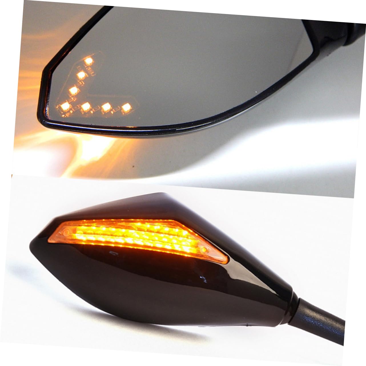 Rétroviseur de Guidon pour Moto, Paire Noire en Aluminium et Plastique