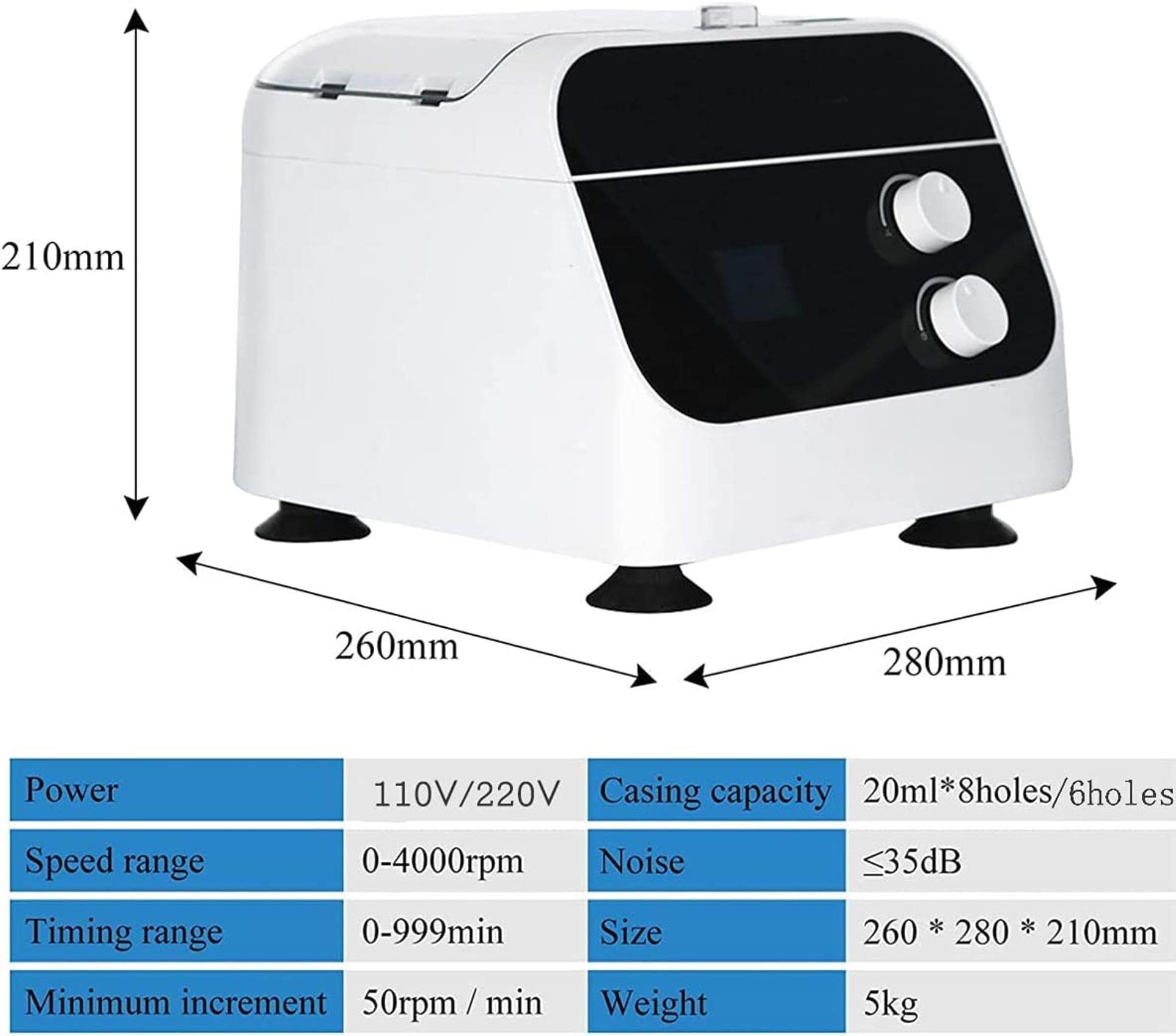 AADECOR Intelligent Centrifuge, Electric Digital Display Centrifuge with LCD Screen, Professional 0-4000 RPM Extractor Laboratory Machine for Serum and Fat PRF Separator, 110-240 V, 6T