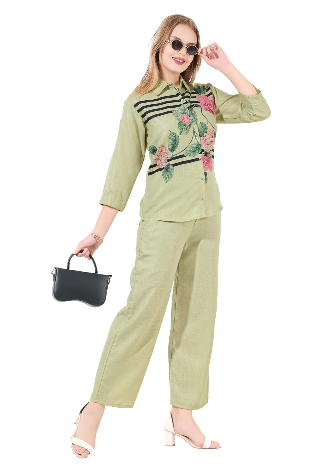 kattly Women's Co Ord Set for Women Stylish | Pure Cotton Tunic with Trousers Co-Ords Set Night Suit | Casual Wear Pant Top Set | Stylish Nightsuit Lounge Wear-picture-22