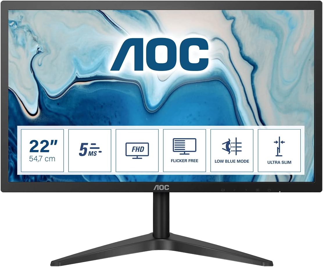 AOC 22B1H 21.5" Full HD LED Monitor HDMI Port, VGA Headphone Out
