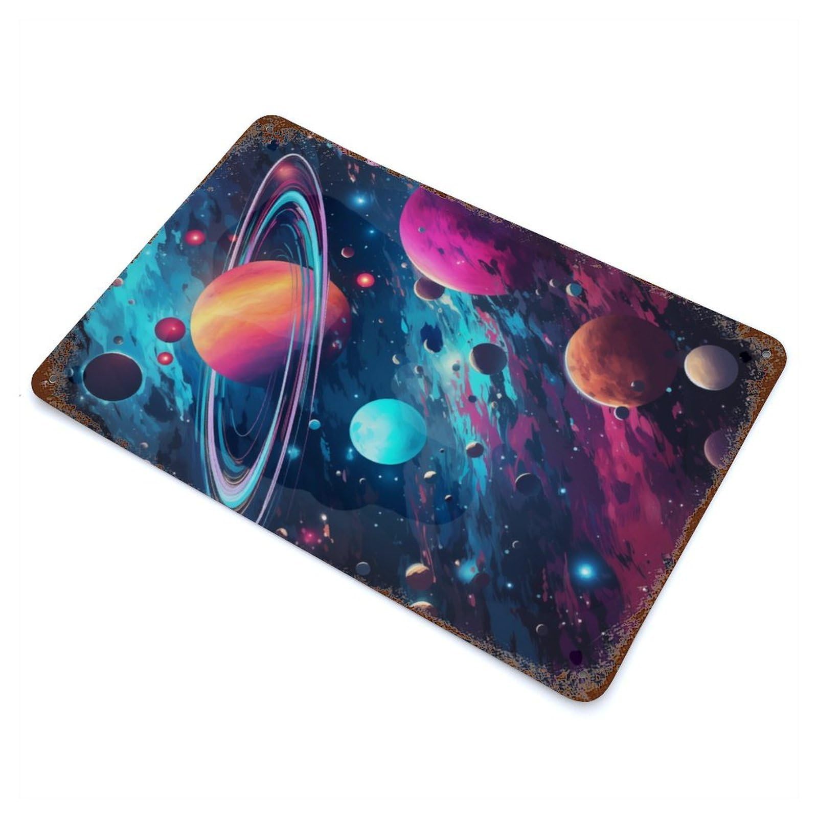 Space Fantasy Decorative Tin Sign 11.8"x7.9", for Bistro, Counter And Cafe Decor, Classic Wall Plaque