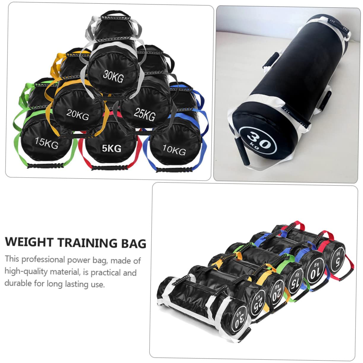 Yardwe Bolsa de Entrenamiento Fitness con Asas Saco de Rellenable de Duradero para Ejercicios de y Resistencia Gimnasio y