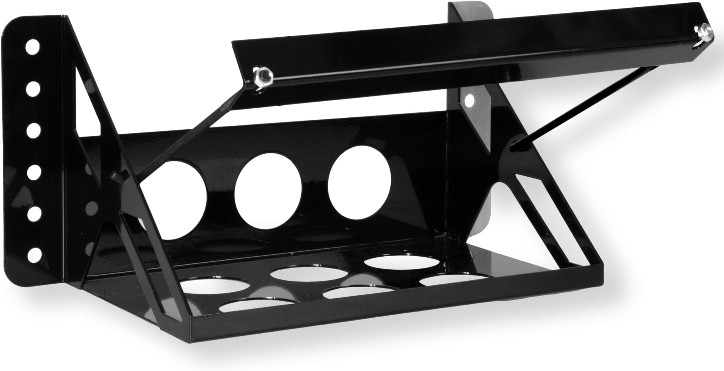 Iron Forge ToolsUniversal Bolt-On Battery Tray Bracket, Lightweight Steel Black Universal Battery Relocation Kit Mounting Box, Battery Box for Boat, Drag Racing, 10.6x7x7.5 Car or Marine Battery