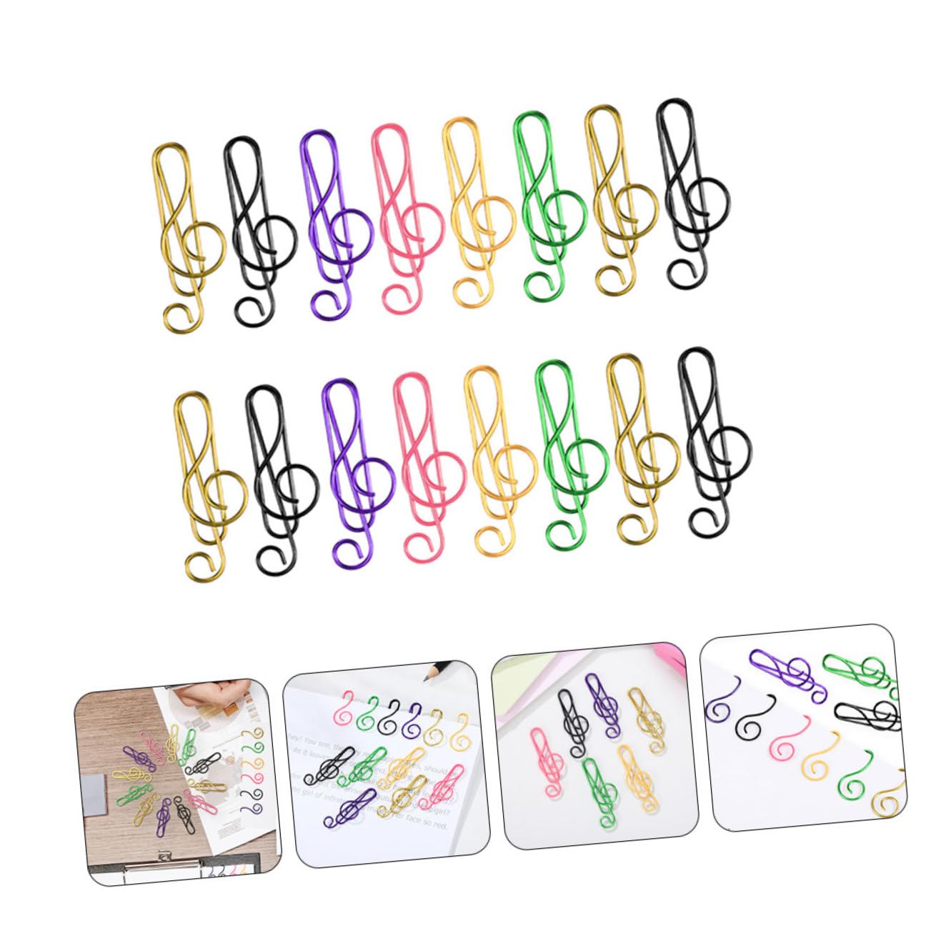 HOMSFOU 3 Ensembles Note Trombone Trombones De Forme Créative Petit Trombone Trombones Créatifs Trombones Pour Document Clips De Document Trombones De Bureau Le Fer 100 Pièces * 3
