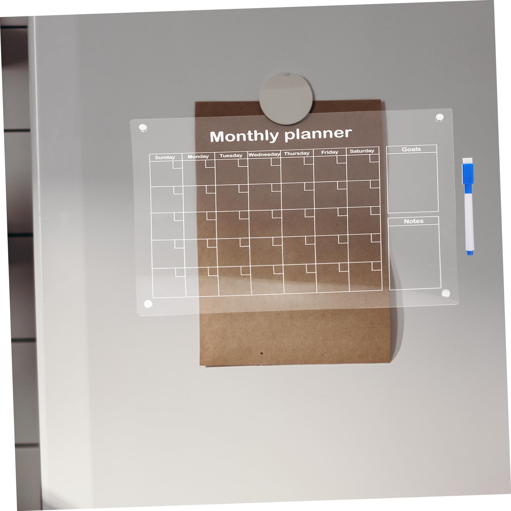 Tablero De Notas Magnético Pizarra Acrílica Transparente Para Nevera Tablero De Planificación De Borrado Seco Reutilizable Para Cocina Oficina Con Marcadores