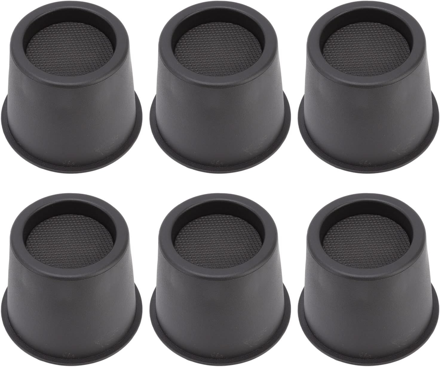 TOPINCN Table Sofa Riser, 6PCS Round Raised Bed Blocks Plastic Bed Risers Furniture Bed Legs Raising Blocks Heightening Foot Pad for Chair Desk Home Office Black 5.1 x 3.9in