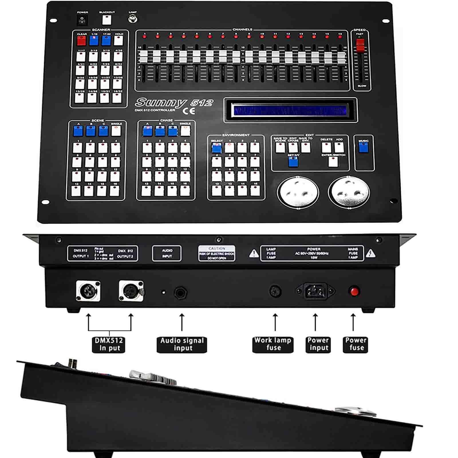 Controller D-MX,Controller Illuminazione Discoteca Dj,D-MX512 192CH Programmabile Illuminazione Palcoscenico Controller per DJs Bands Bars Pubs Clubs Festa di Famiglia Matrimonio Ecc