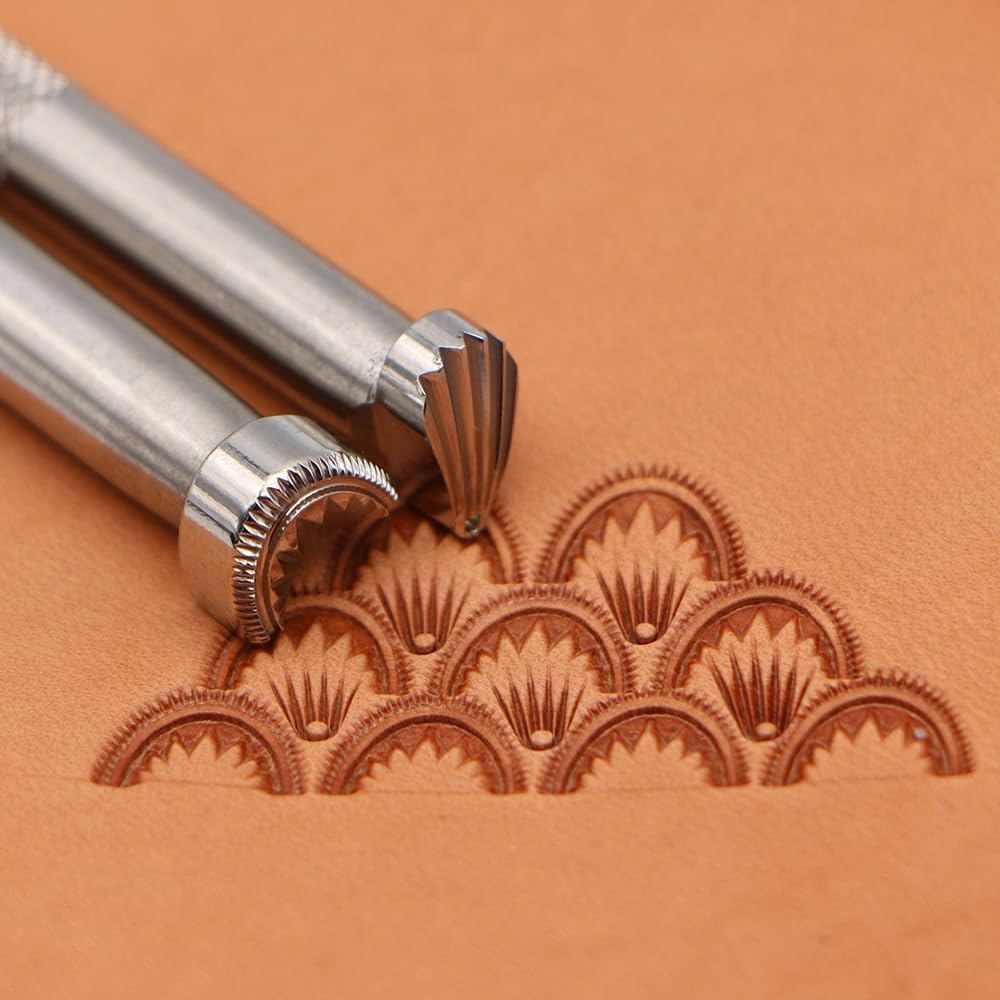 Leather Stamp Tools Stamping Working leathercraft Carving Leather Craft Working Generic Geometrics Seashell Filler (C050)