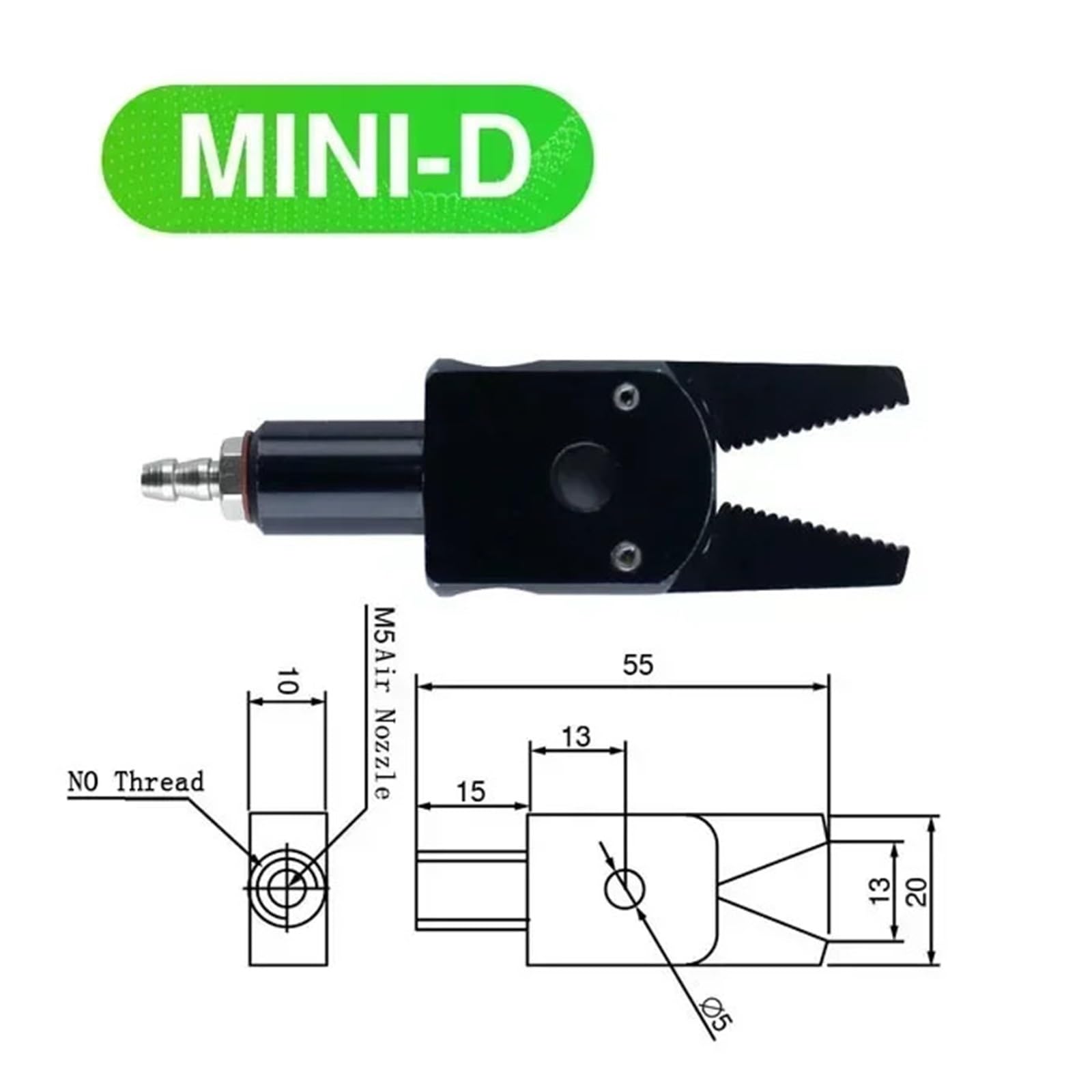 Pneumatischer Greifer, Manipulator, Klemme, Spritzgussgreifer mit Sensorschalter, Wasserdüsenklemme, Roboterarm-Klemmzylinder(MINI D)