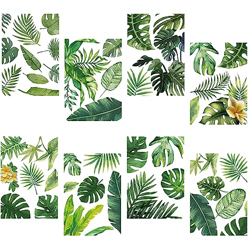 craspire Feuille Stickers Muraux PVC Peu Imperméable Auto-Adhésif Stickers Vert Feuilles...
