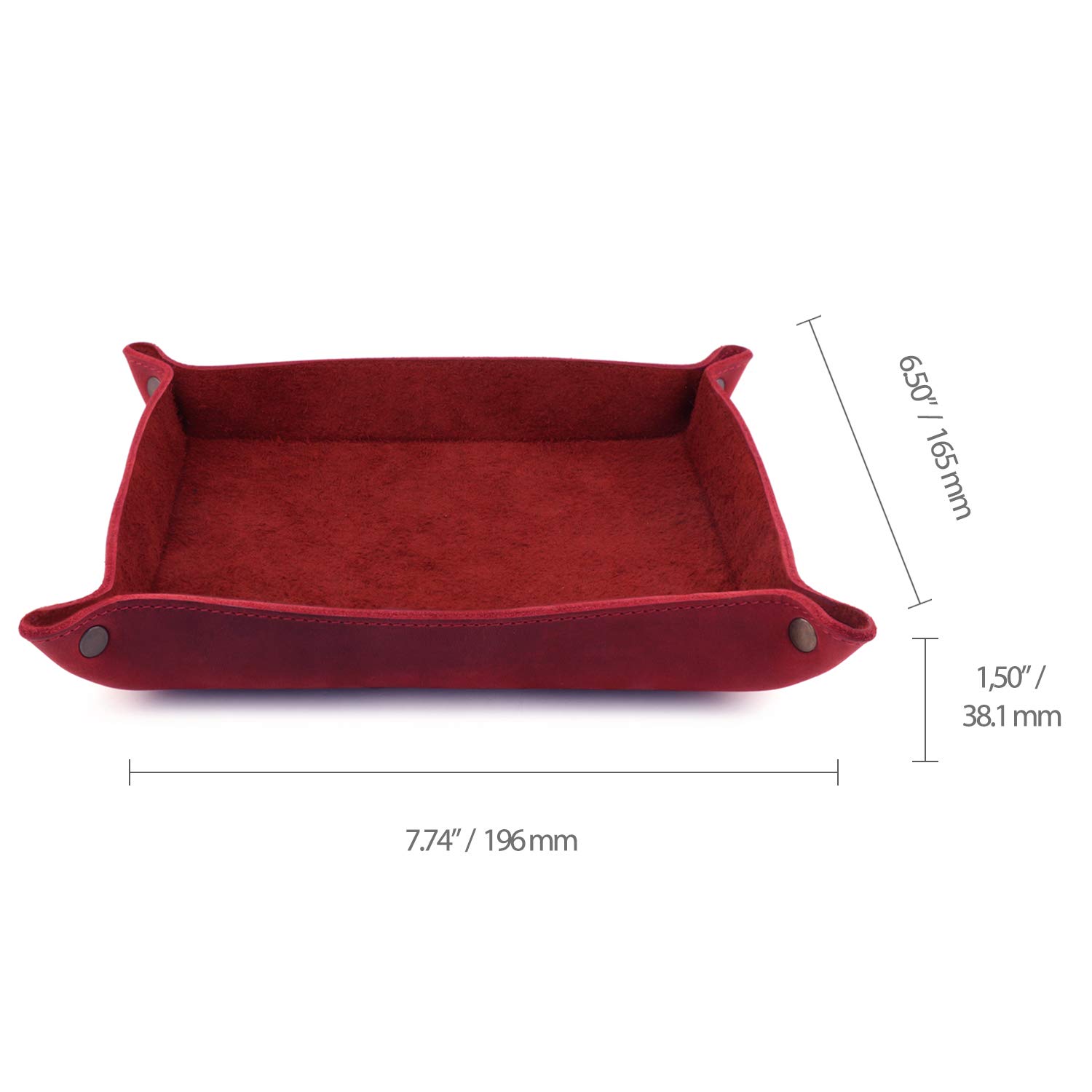 Londo Bandeja de Cuero Real Organizador Práctica Caja de Almacenamiento para Carteras, Relojes, llaves, Monedas, Teléfonos Celulares y Equipos de Oficina, Unisex