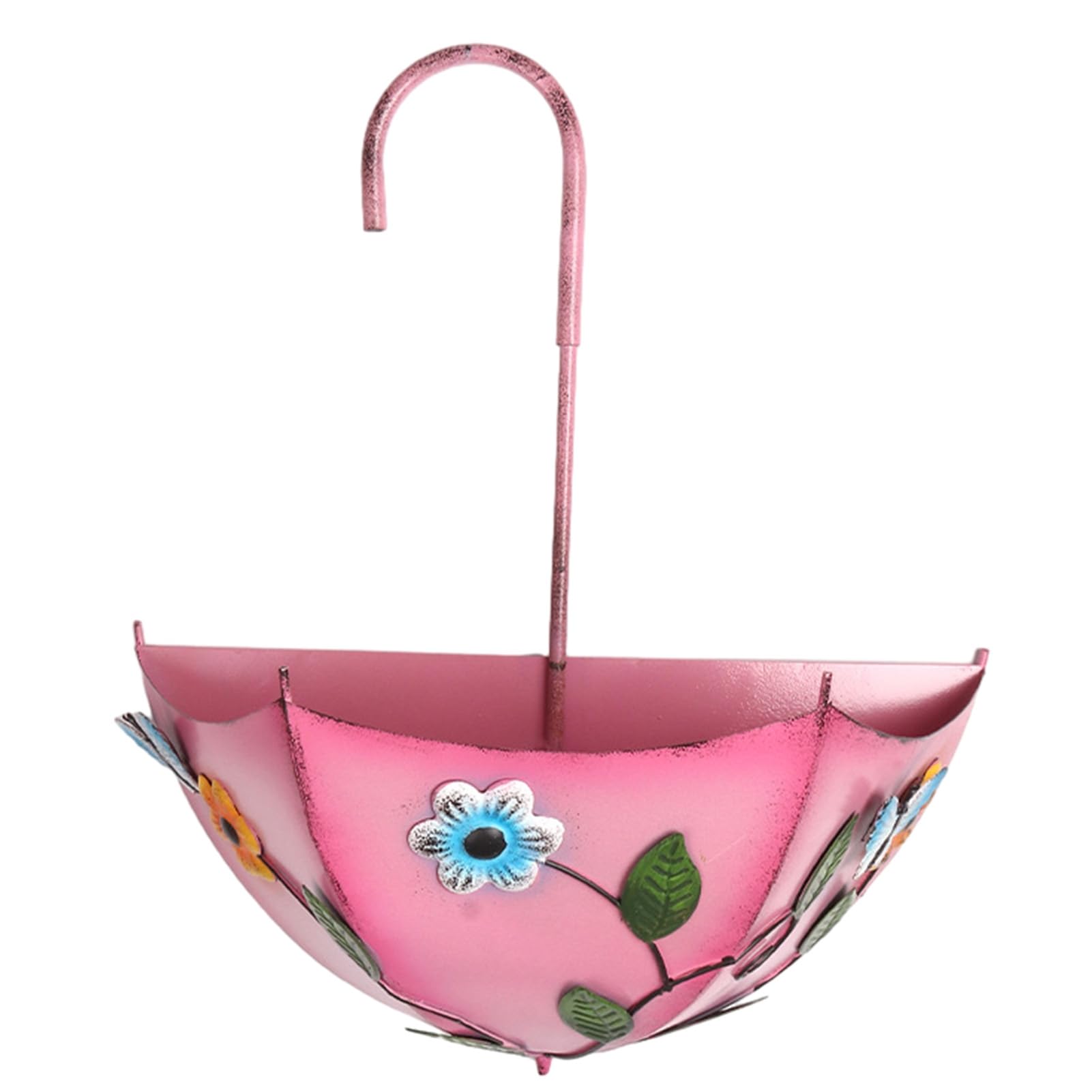 Tuxoiou Umbrella Shaped Planter, Hanging Planters with Drainage Inverted, Vintage Creative Decorative Plant Basket for Patio Porch Backyard Courtyard Terrace Balcony Rose Red
