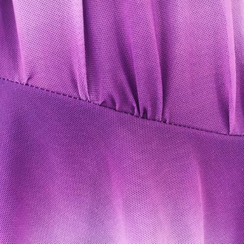 DIJITOO Vestido de patinação artística, fantasia simples de strass gradiente sem mangas para competi