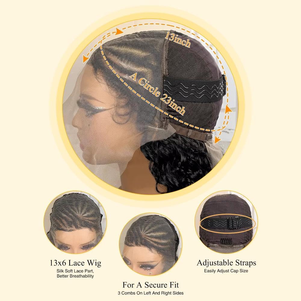 Haarpflege 13x6 Lace Frontal Cornrow Flechtperücke Mit Locken 22 Zoll Für Schwarze Frauen
