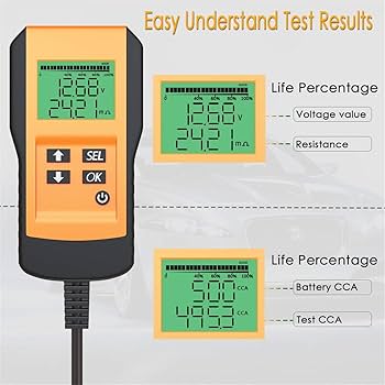 Digital Battery Analyzer, Digital Car Battery Tester With CCA And Internal Analyzer Digital Battery Analyzer, Variable Gain