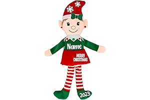 Personalized Little Girl Christmas Elf with Custom Outfit and Accessories