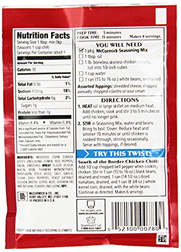 McCormick White Chicken Chili Mix, 1.25 OZ (Pack - 24)