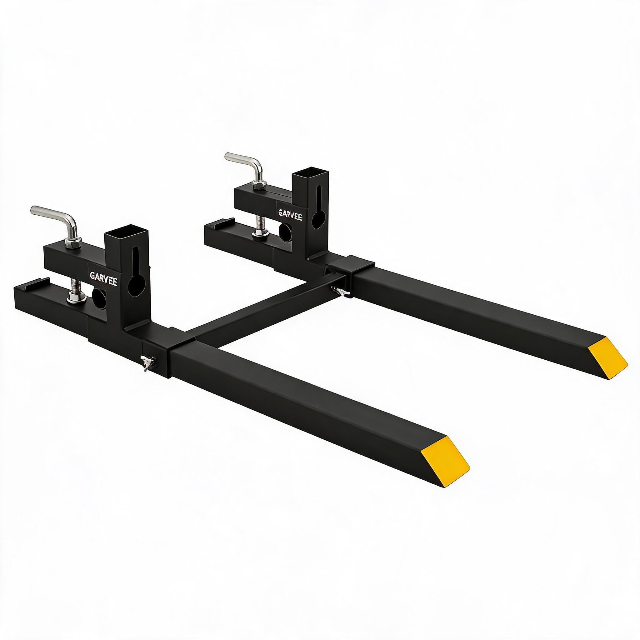 Garvee Schwerlast-Palettengabel 1815 kg für Traktor & Frontlader, Robust | Verstellbare Stabilisatorstange, Schnellmontage, Universal für Kompaktlader & Schaufeln, Hochfester Stahl, Agrar-Einsatz