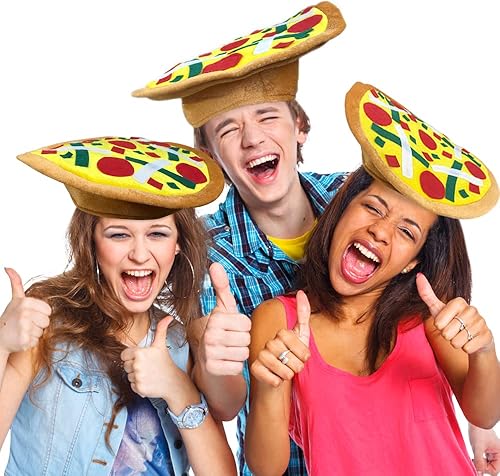 Miniatura 4 de ArtCreativity Divertido sombrero de pizza, divertido accesorio de disfraz de Halloween para niños y adultos, decoraciones de suministros de fiesta