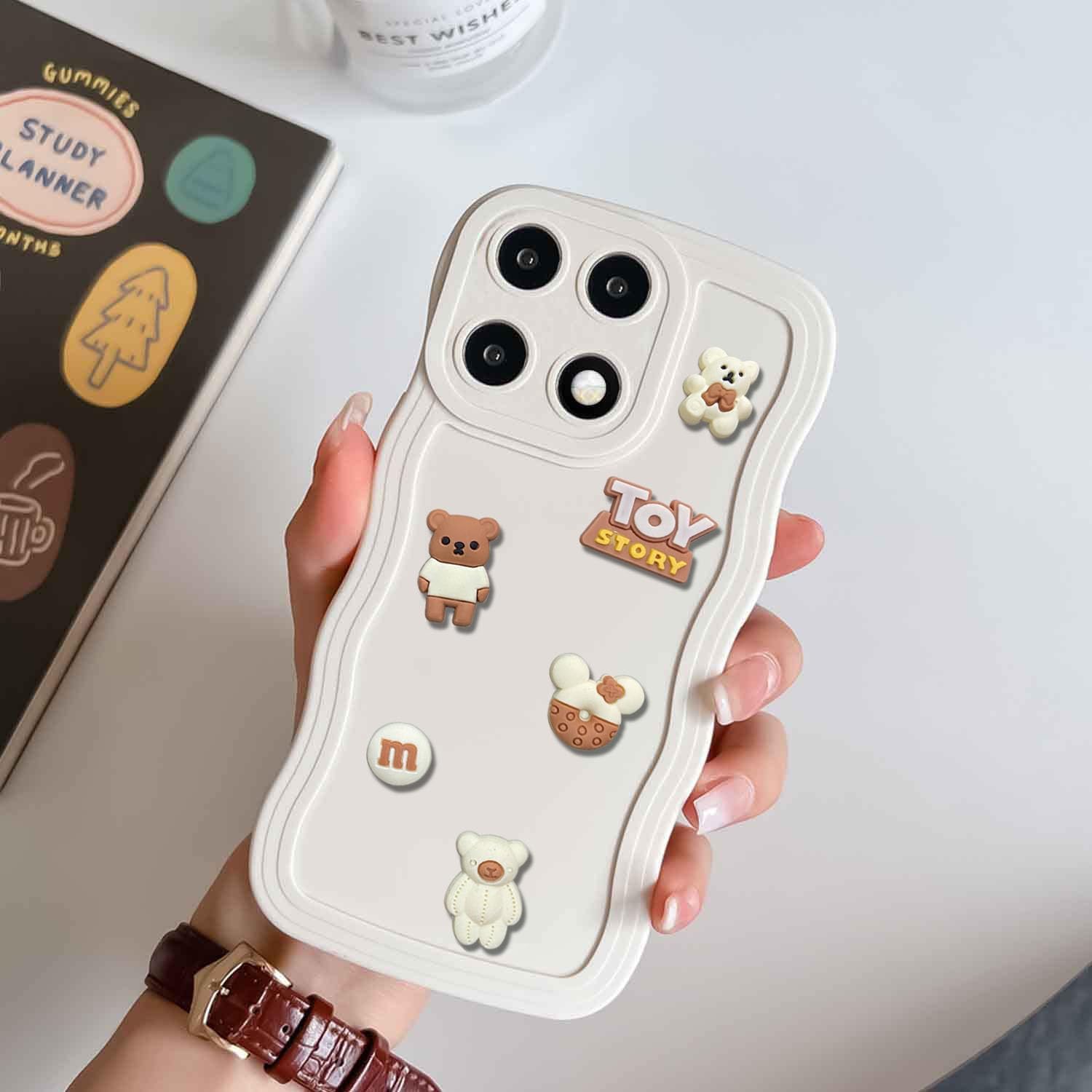 KC Back Cover for Oneplus 11R 5G, 3D Cute Curly Wave Cartoon Characters and Donut Shockproof Soft Bumper Silicone Case with Camera Protection (Off-White) (B0CBJXBN4H) Amazon Price History, Amazon Price Tracker
