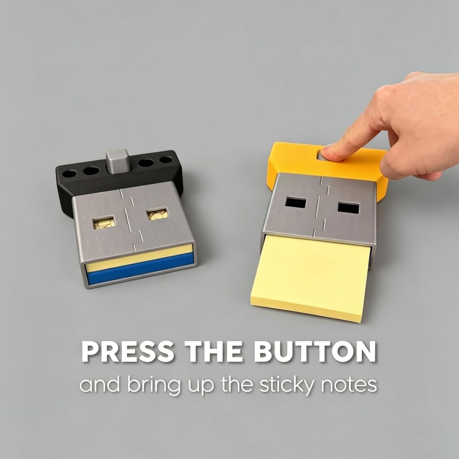 3D Printed Giant USB Organizer, Pop Up Sticky Note Dispenser with Pen Holder & Planner Stencils - Image 3