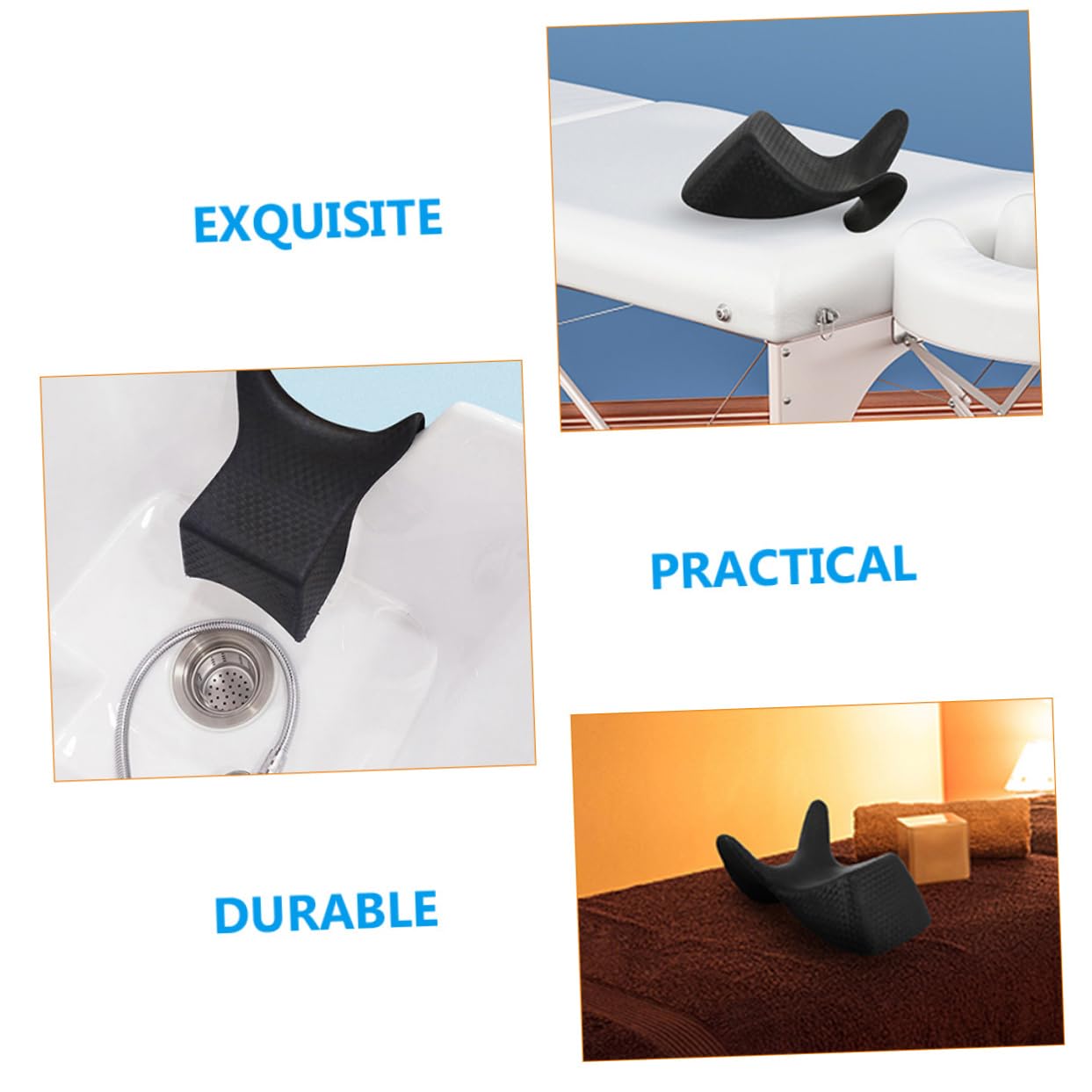 Lot de 2 Coussins Cervical en Gel PVC Confortables, Taille Standard, Repose-Nuque Réutilisable pour Salon de Coiffure, Adapté Bac à Shampoing, Accessoires de Bain pour Lavage