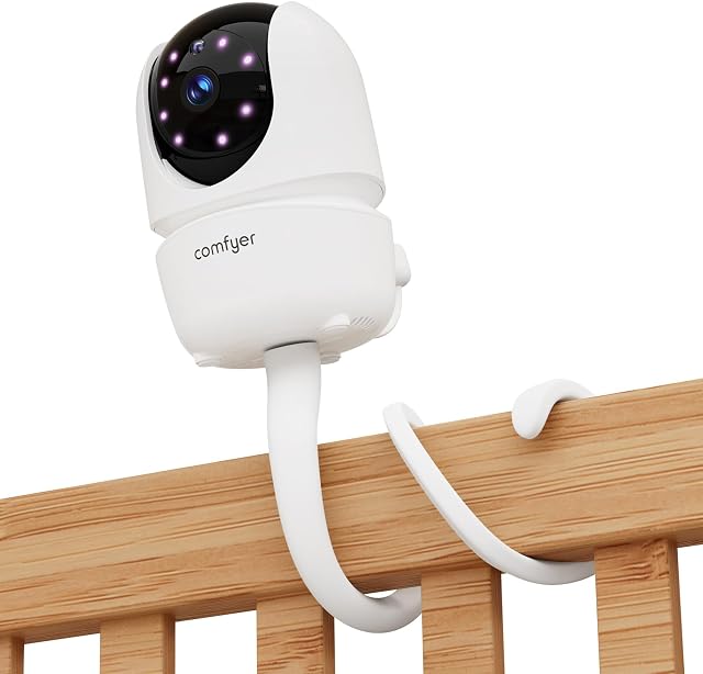 Comfyer BM01 Baby Monitor Mount, 16.5 Support de bras flexible de pouce, support de caméra stable se fixe à la crèche, aucun outil ou dommage mural