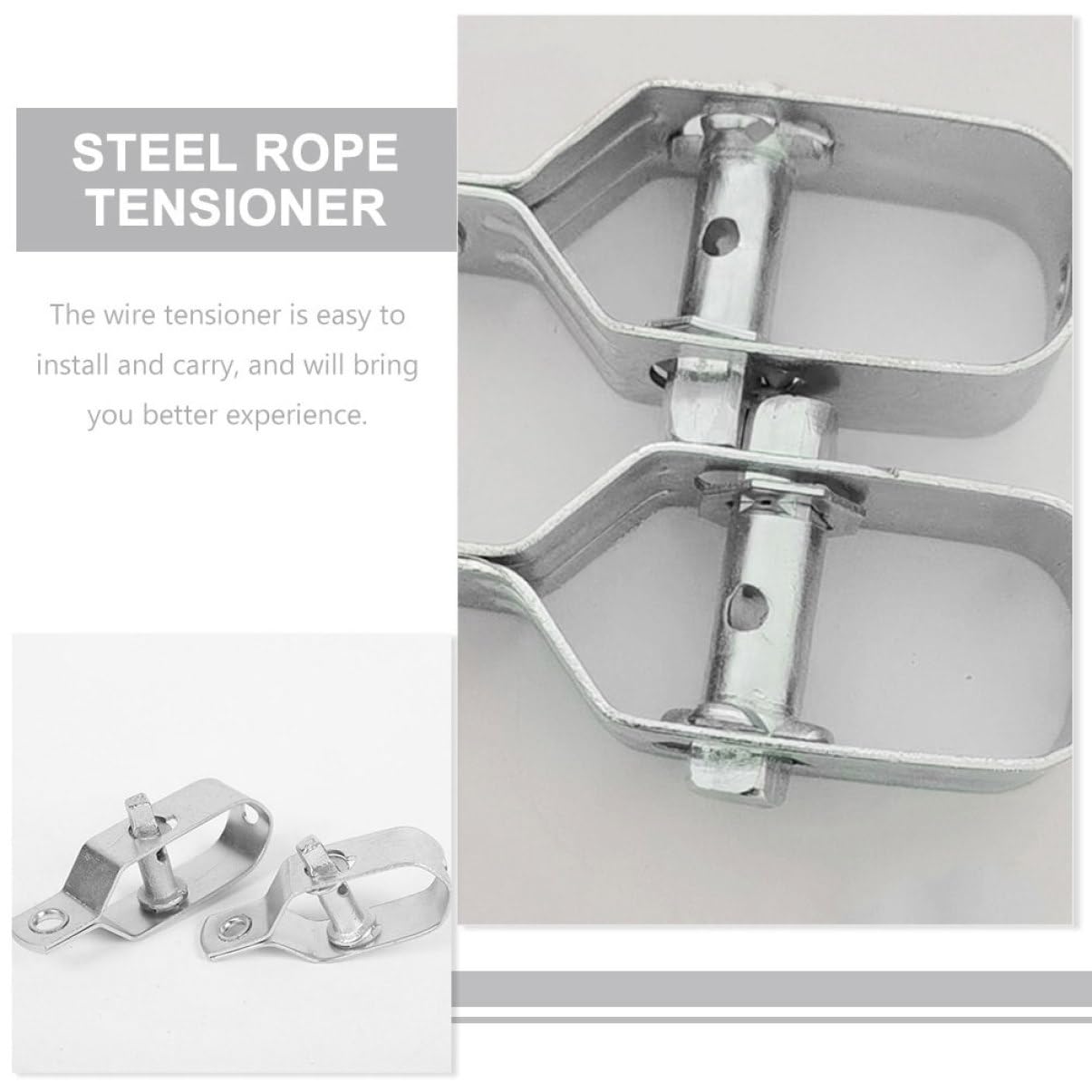 PRETYZOOM 3 Ensembles Tendeurs De Fil D'acier Tendeur Grillage Tendeur Cable Des Vis Aboyer Came Piquet Cloture Tendeur De Fil D'acier Outil Pour Tendre Le Câble Fonderie Silver 6 Pièces * 3