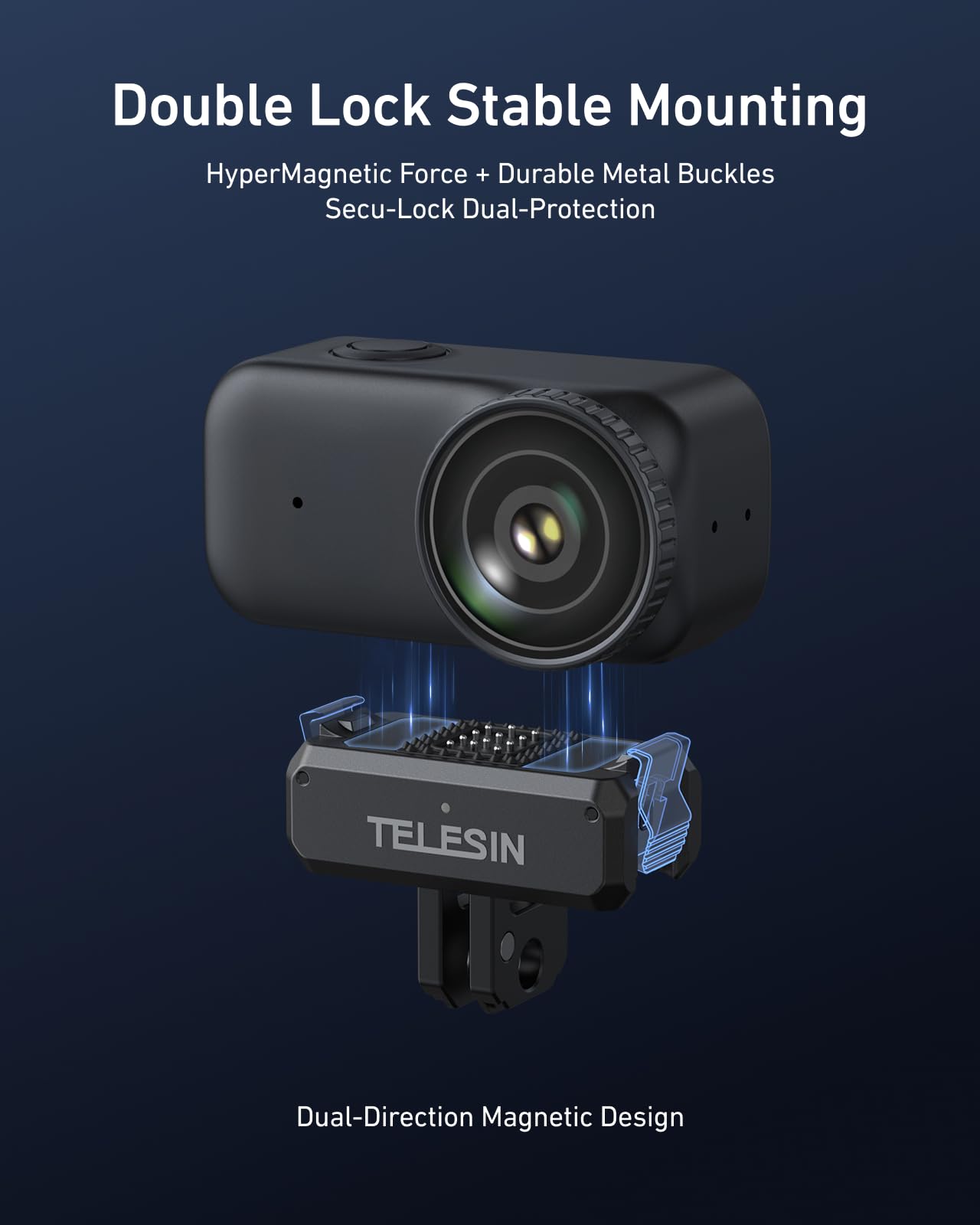 TELESIN Magnetischer Schnellspanner-Ladeadapterhalter für DJI Osmo Nano, mit 1/4-Zoll-Schraubenloch, faltbare Adapterbasis für DJI Osmo Nano Zubehör