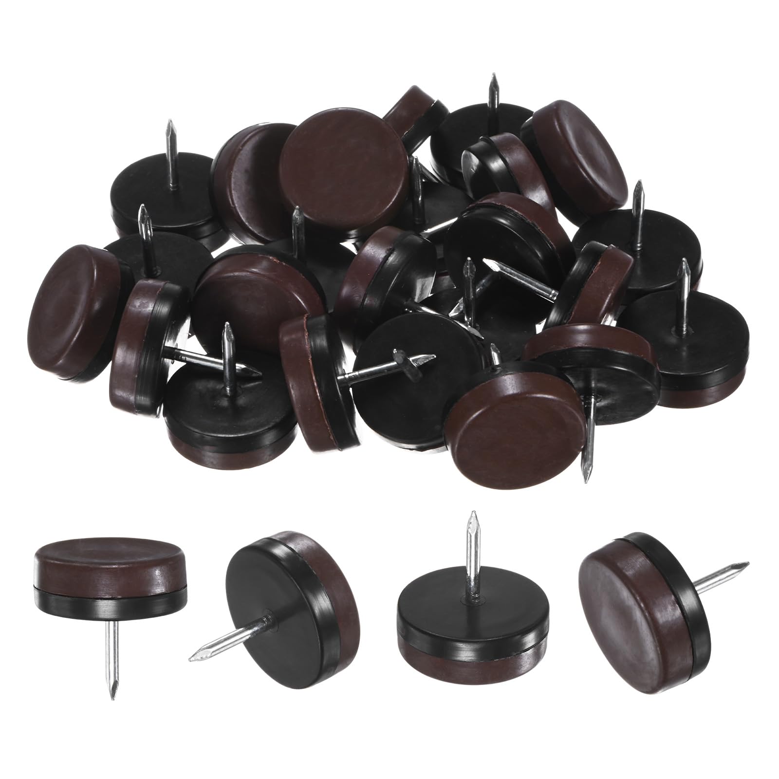 M METERXITY 24-Pack Furniture Sliders, 1.1" Nail-on Chair Leg Protectors for Hardwood Floors/Table/Chair/Wooden Floors