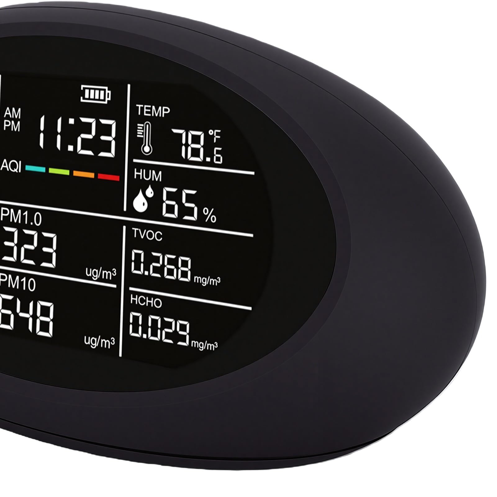 Monitor de Calidad del Aire 10 en 1, CO2, HCHO, TVOC, PM2.5, PM1.0, PM10, Temperatura, Humedad con Sensor NDIR, Alarma para Oficina y Hogar