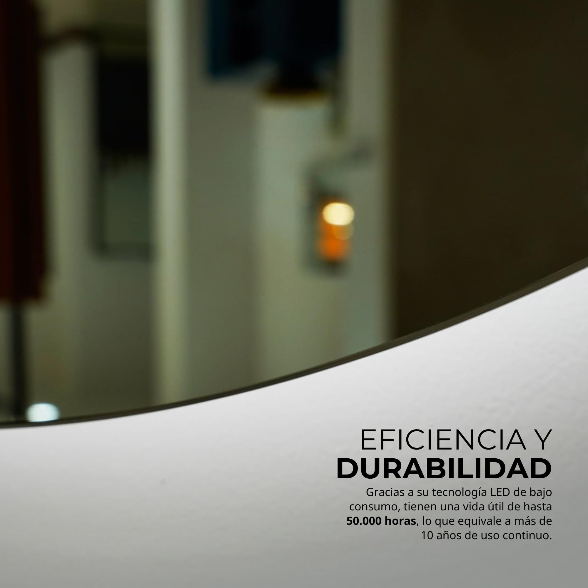 LEDIMEX - Espejo Redondo Baño con Luz LED 90cm Retroiluminado | Espejo Inteligente Pared con Luz Cálida 3000k sin Marco para Mueble de Baño | Serie Oporto