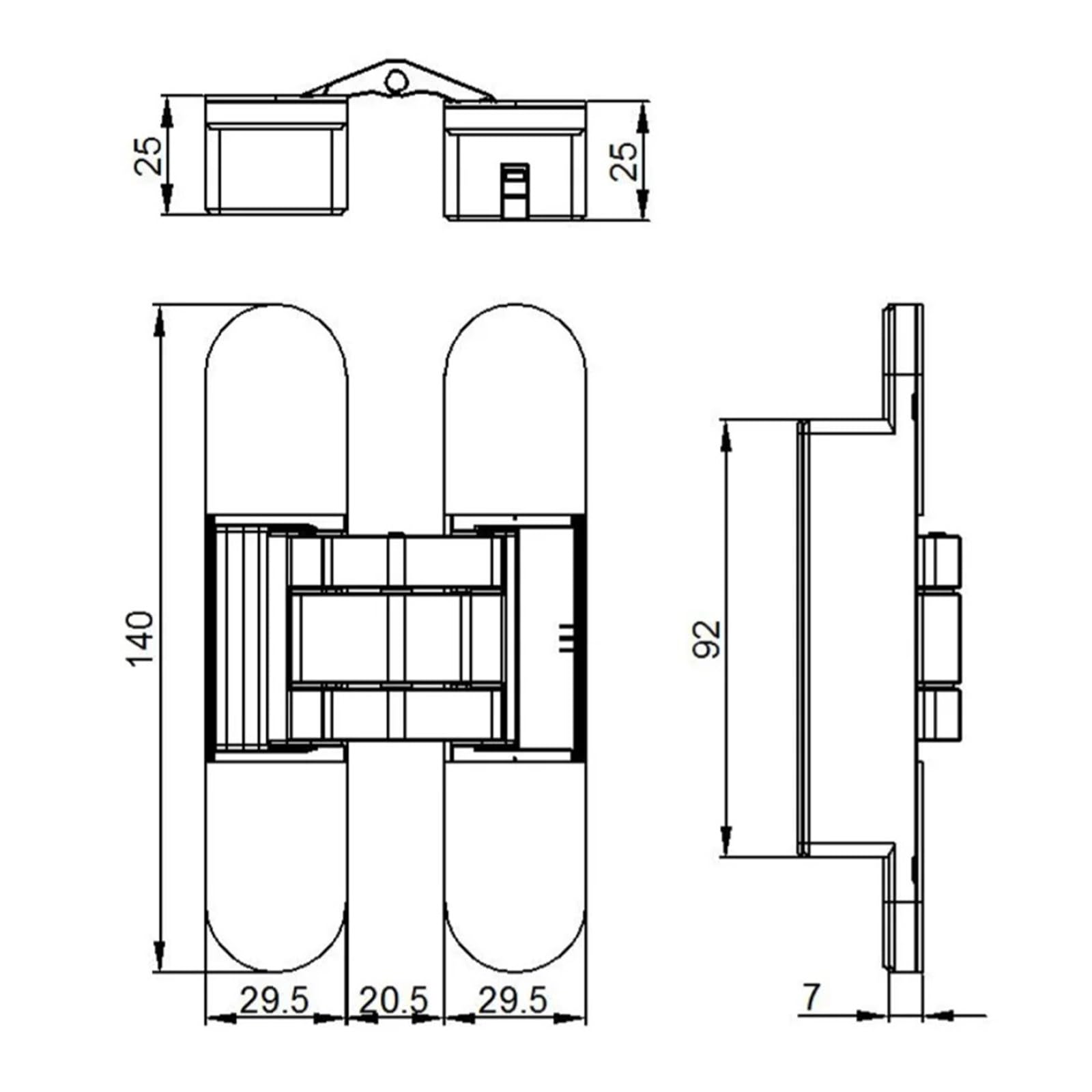 Bisagra de Puerta Oculta Ajustable 3D, bisagra Oculta Ajustable/bisagra de Puerta Invisible, bisagras de 140 x 30 mm y 60 kg(140x30 Silver 1price)