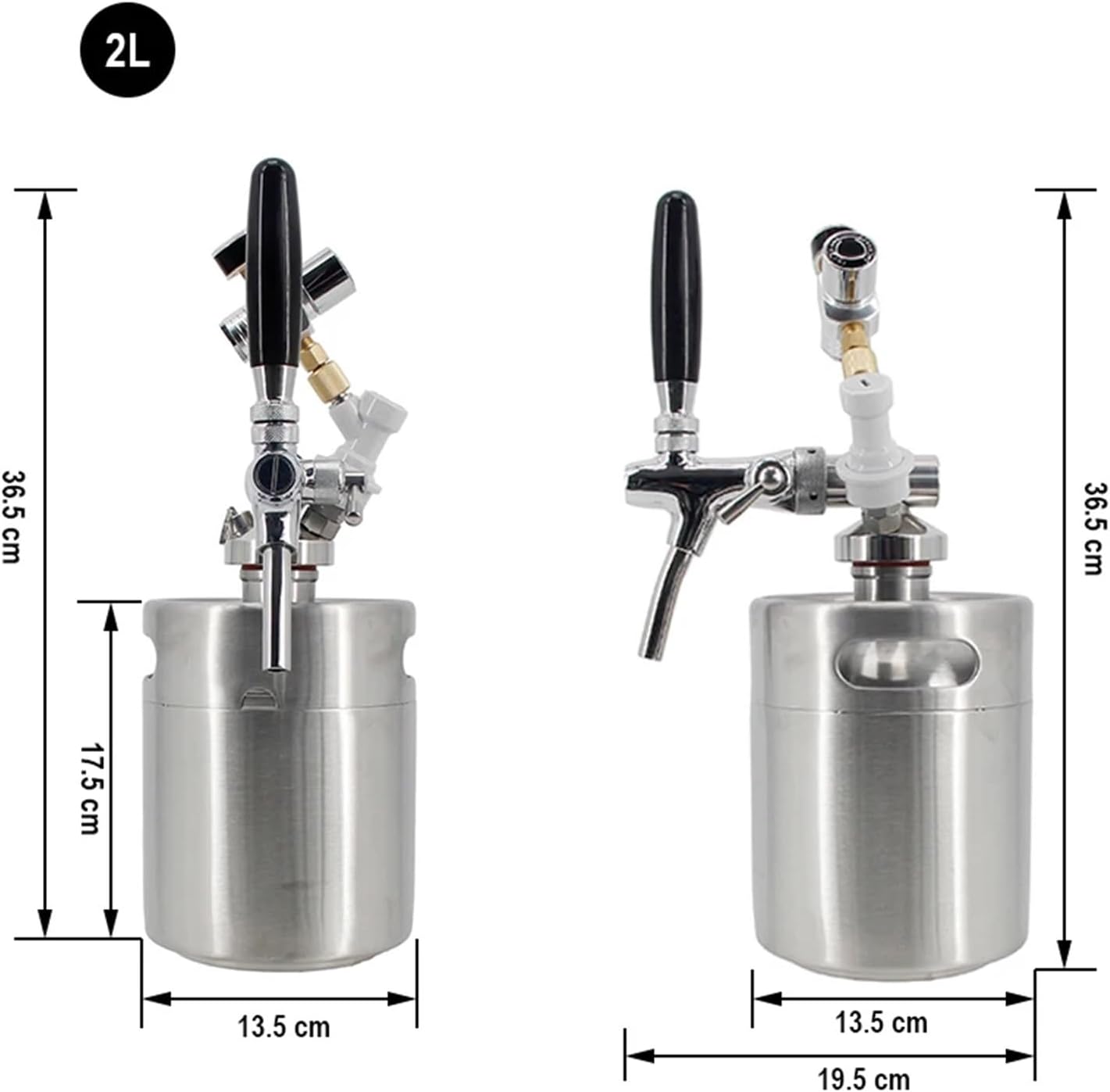 Brewing Equipment 2/4/5L Mini Keg Tap System Flow Control Faucet Single Wall Beer Portable Beer Cider Carbonated Drinks Brewing Equipment(4L)