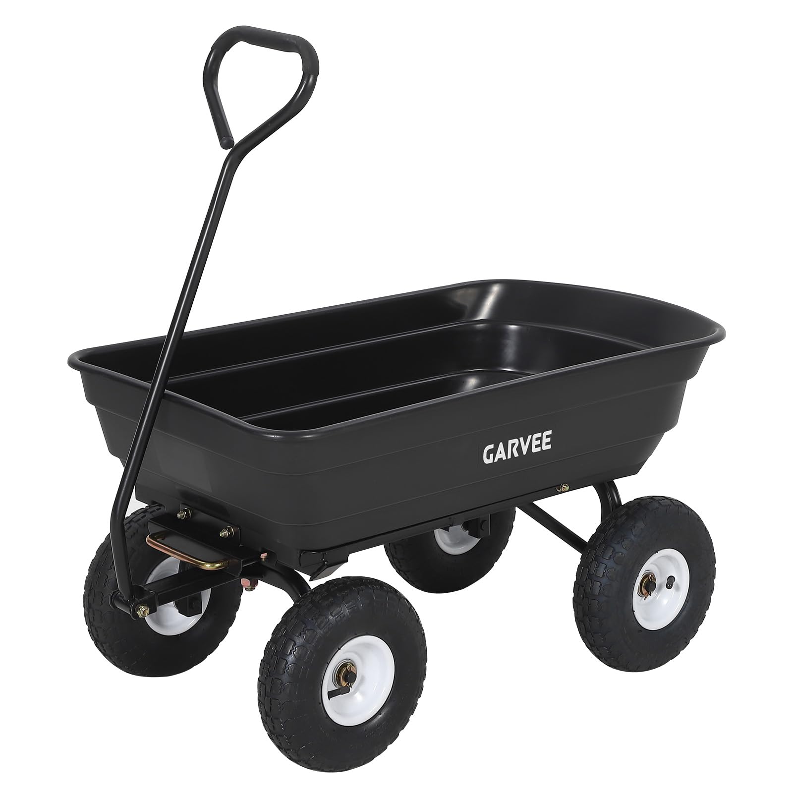 GarveeLife Carro Volquete de Jardín,Carretilla Basculante de 4 Ruedas