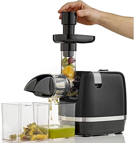 Miniatura 2 de Cold Press 365 Exprimidor horizontal compacto de 150 W, barrena de 3 etapas de baja velocidad de 150 W, en negro (H3000R)