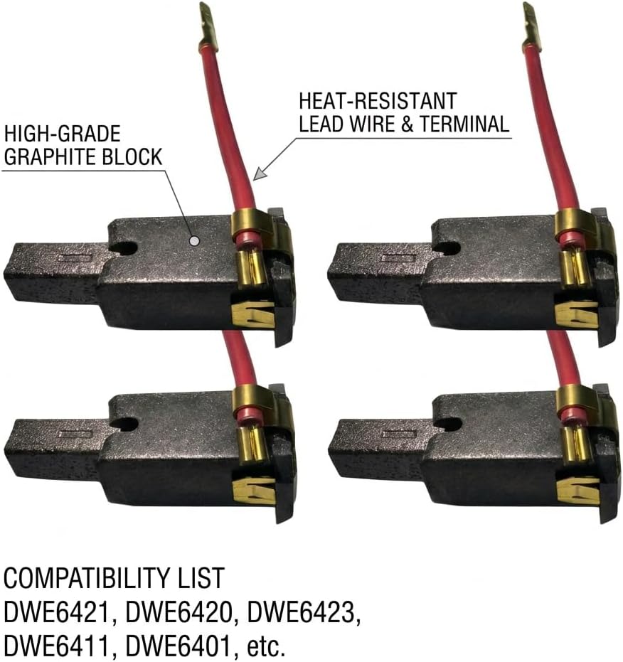 4PC N292059 N421468 carbon Brush Box Assembly For DeWalt DWE6423K DWE6423 DWE6421 Type 1 / DWE6421K / DWE6411/ DWE6411K/DWE6420 Sander 5140197-61 Brush Box Assembly for Craftsman CMEW231 5 inch Sander