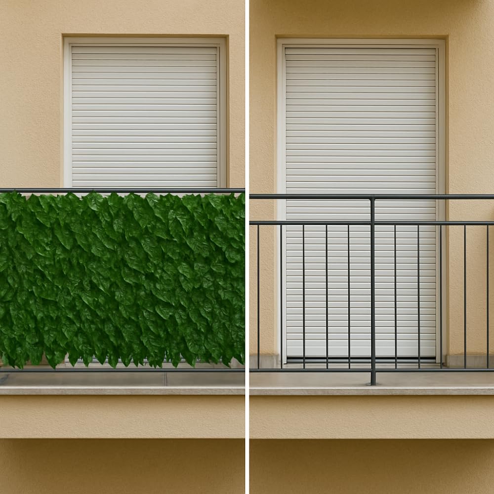 Palucart 3 siepi artificiali 1x3 m siepe da balcone artificiale edera 100x300 cm - M