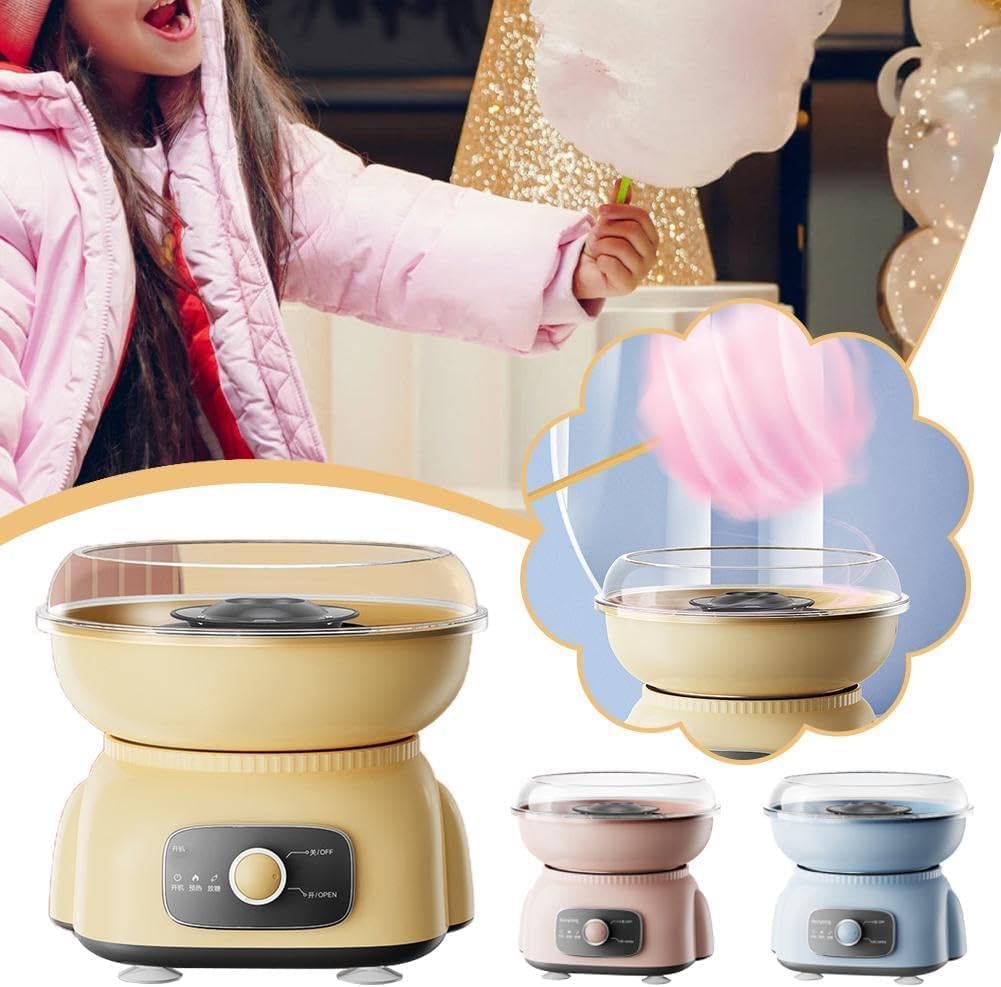 Máquina de algodón de azúcar para Fiestas Infantiles en casa, cumpleaños, fácil de Limpiar, compacta, Regalo Yellow