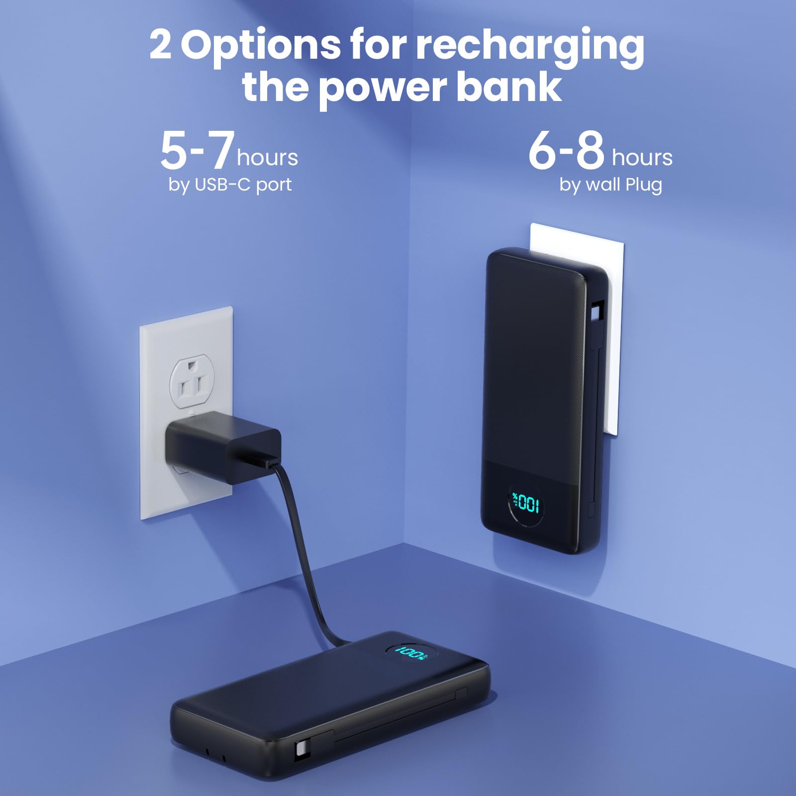 Amazon.com: Portable Charger 33800mAh USB C Power Bank with Built-in Cables  & AC Wall Plug,25W Fast Charging+QC 4.0 Phone Charger,4 Output Travel  Essentials Battery Pack for iPhone16/15/14/13,Samsung,Android etc : Cell  Phones &