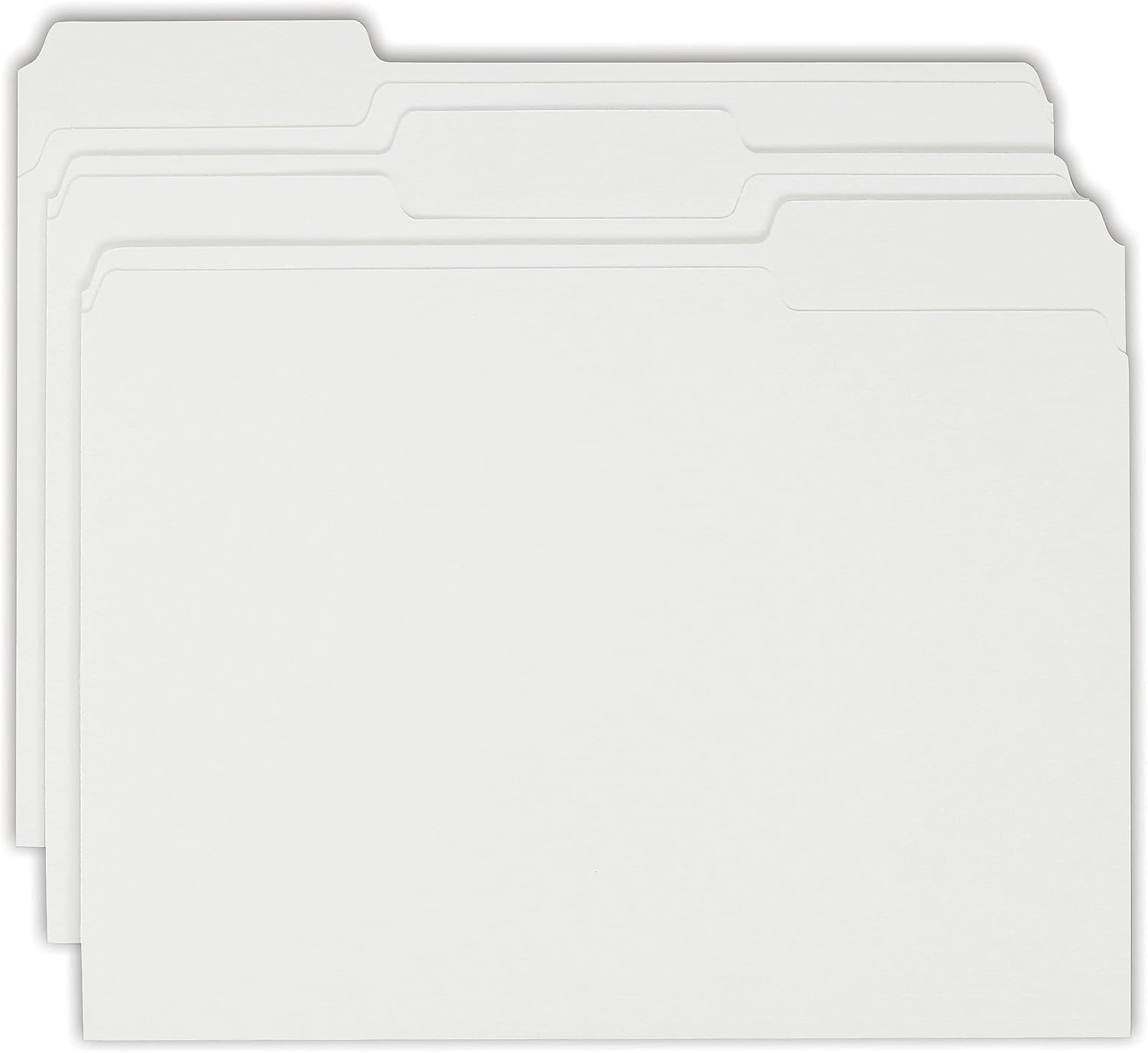 Smead 12843 - File Folders, 1/3 Cut Top Tab, Letter, White, 100/Box