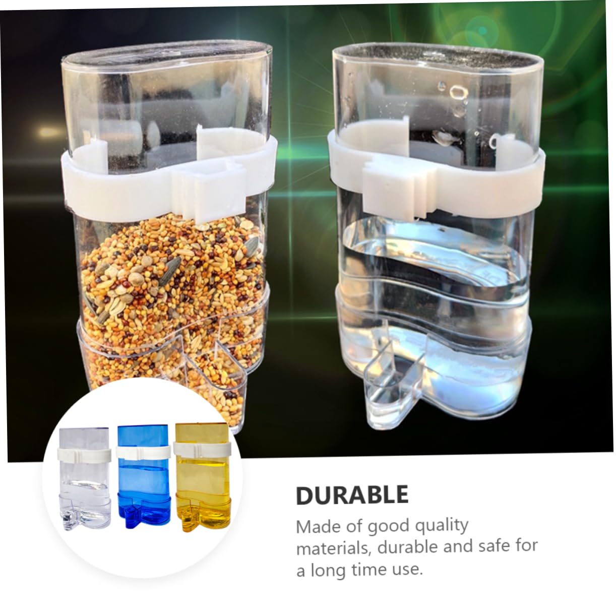 Kisangel Distributeur d'eau Automatique 12 Pièces Mangeoire Facile à Installer en Plastique Bleu pour Oiseaux pour Perroquets en Intérieur et Extérieur